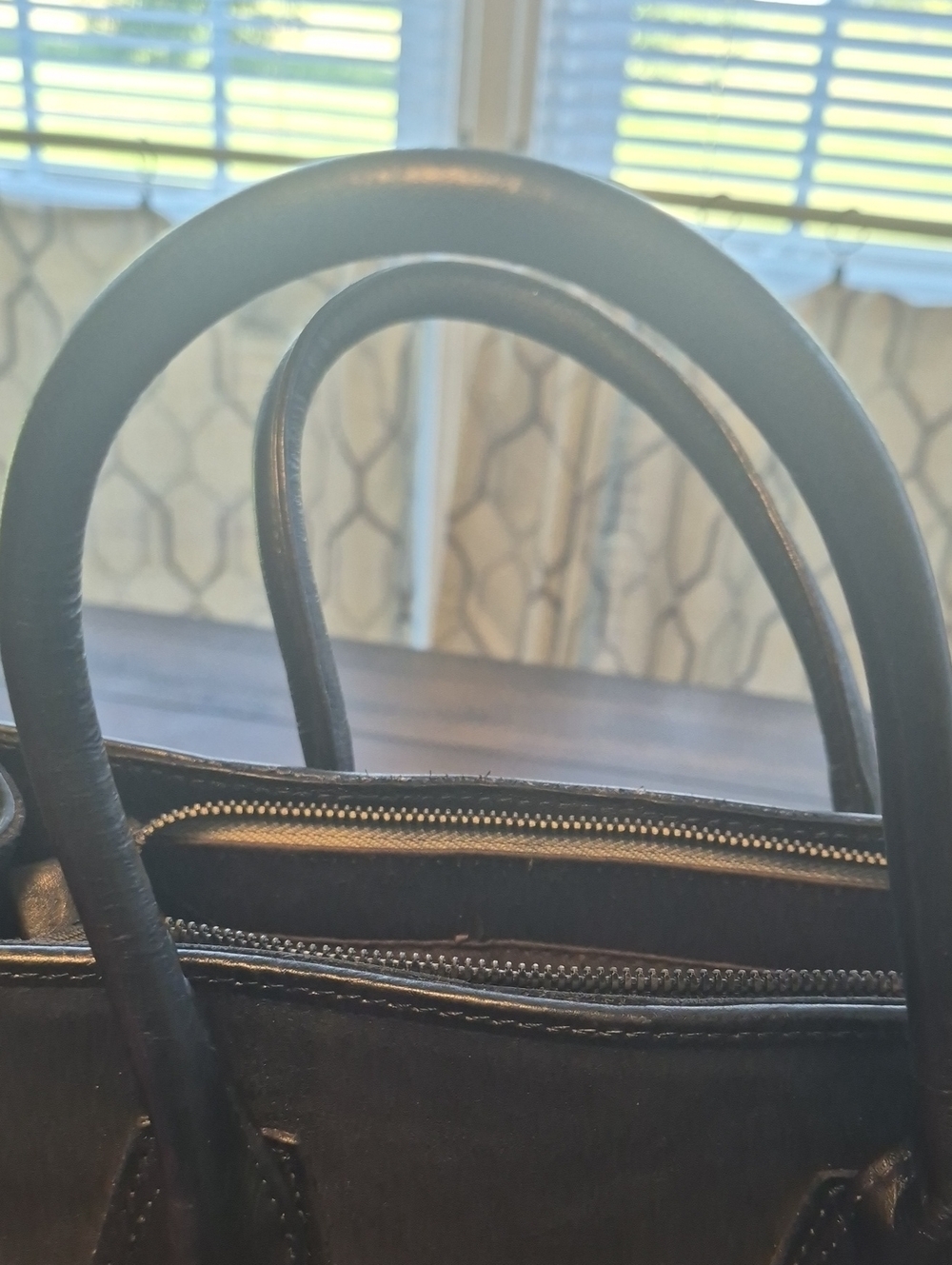 Colorblock Embossed Leather Tote - Multicolor - Picture 10 of 14